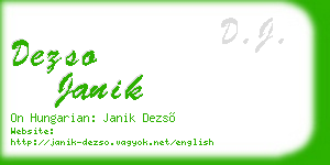 dezso janik business card